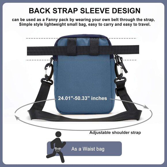 Mini Crossbody Bag Nylon Lightweight Small Messenger Compact Unisex - Picture 7 of 9